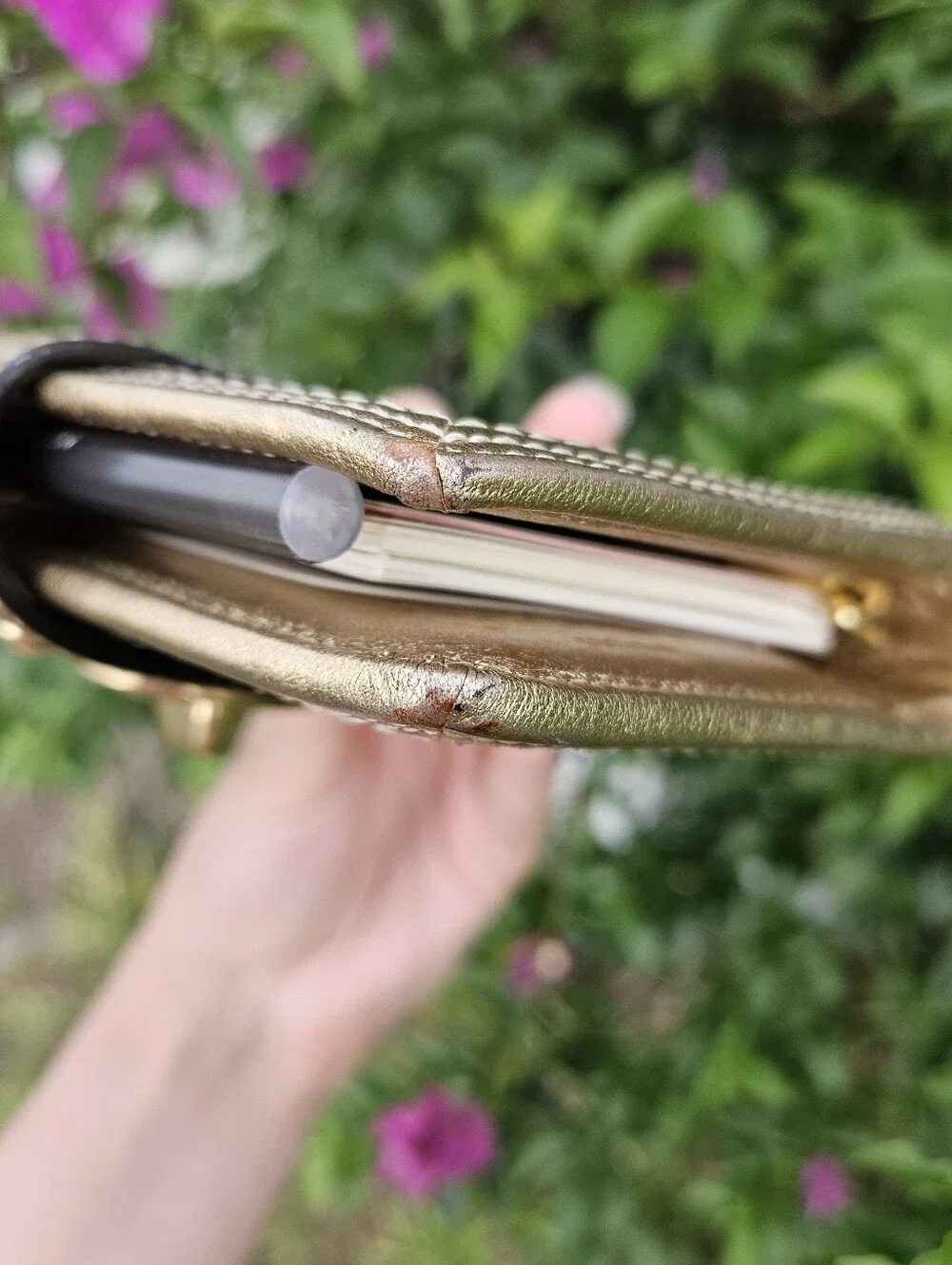 Vintage Coach Legacy Metallic Gold Turnlock Agenda Planner Organizer